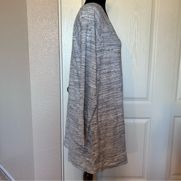 Pure Jill Heathered Blue Gray V Neckline Cotton Sweater Size 1X - Picture 3 of 5